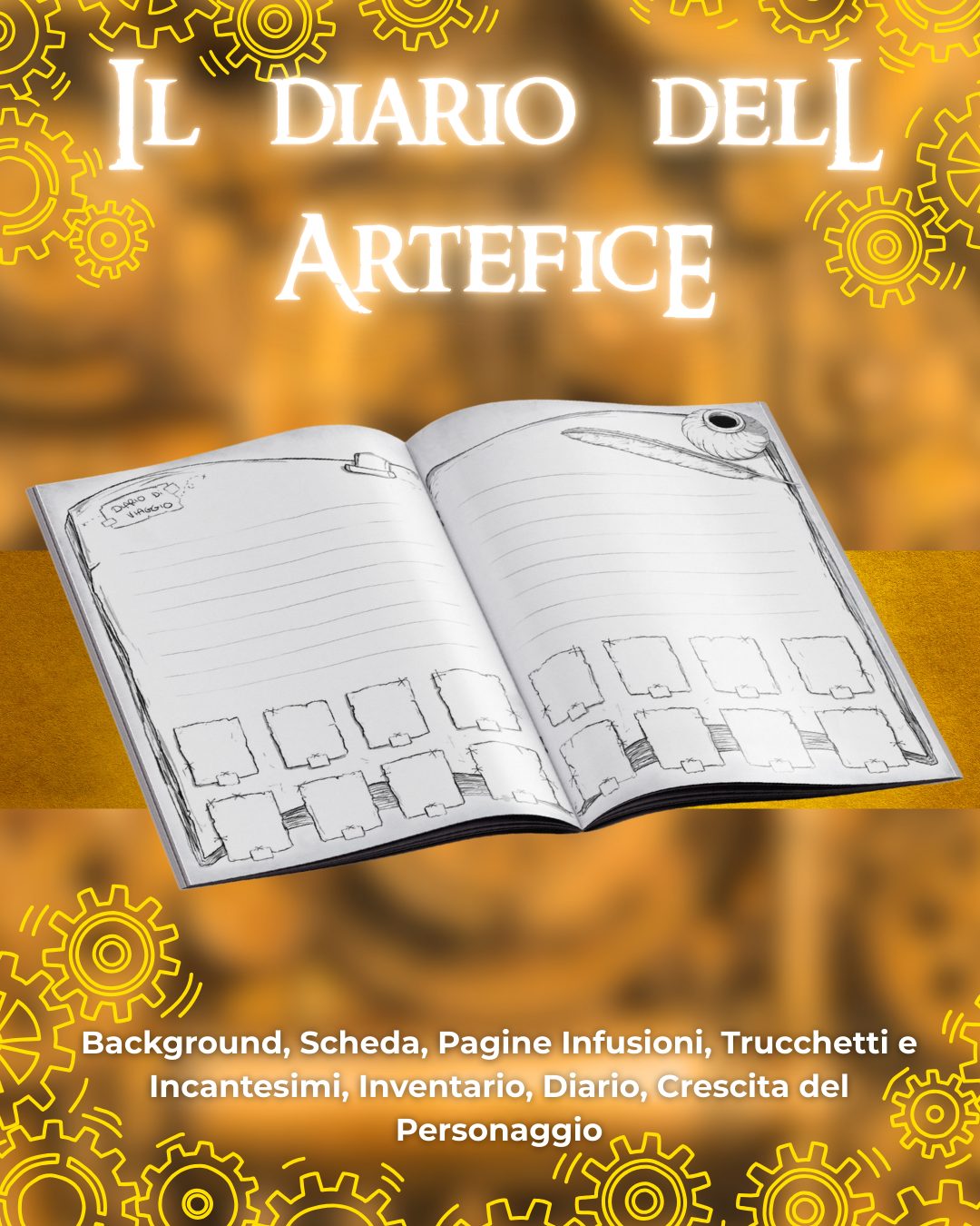 Diario dell'Artefice DELUXE - Edizione Illustrazione a Colori & Pagine Uniche "Artefice" - Compatibile Versione 5e