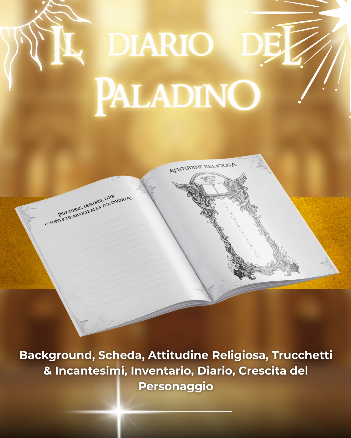 Diario del Paladino DELUXE - Edizione Illustrazione a Colori & Pagine Uniche "Paladino" - Compatibile Versione 5e
