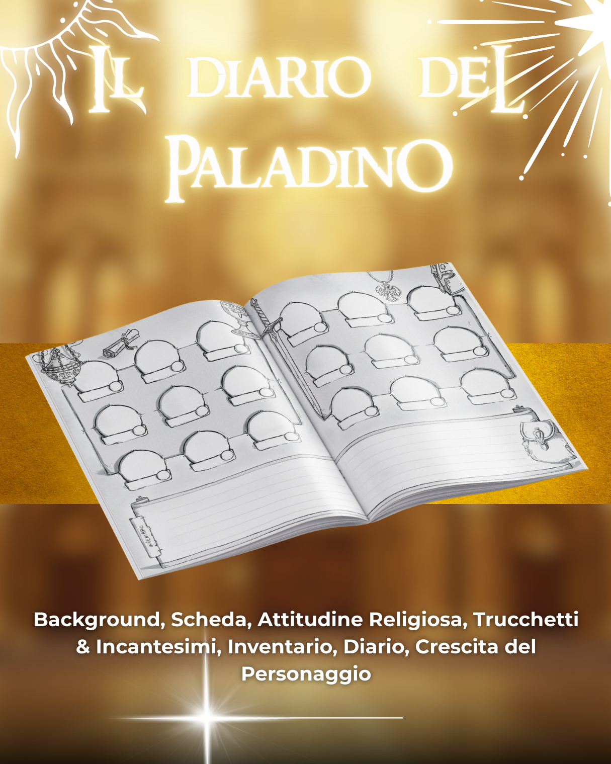Diario del Paladino DELUXE - Edizione Illustrazione a Colori & Pagine Uniche "Paladino" - Compatibile Versione 5e