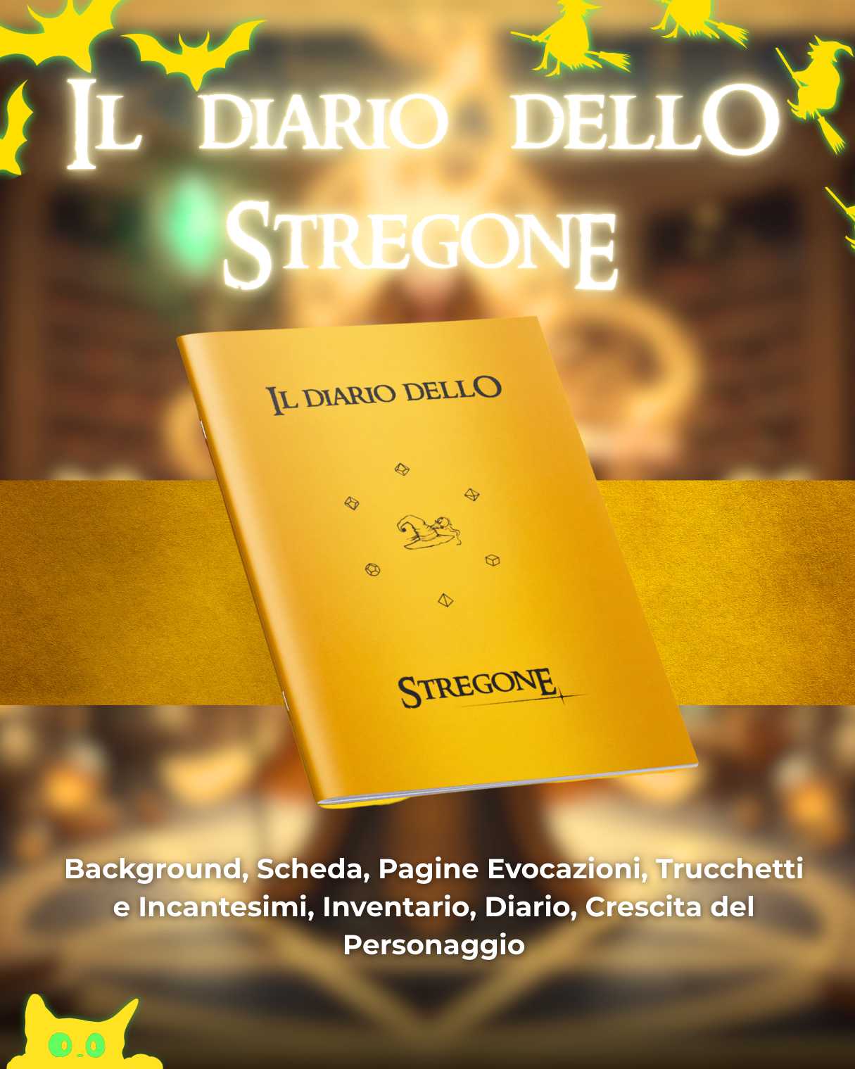 Diario dello Stregone DELUXE - Edizione Illustrazione a Colori & Pagine Uniche "Stregone" - Compatibile Versione 5e