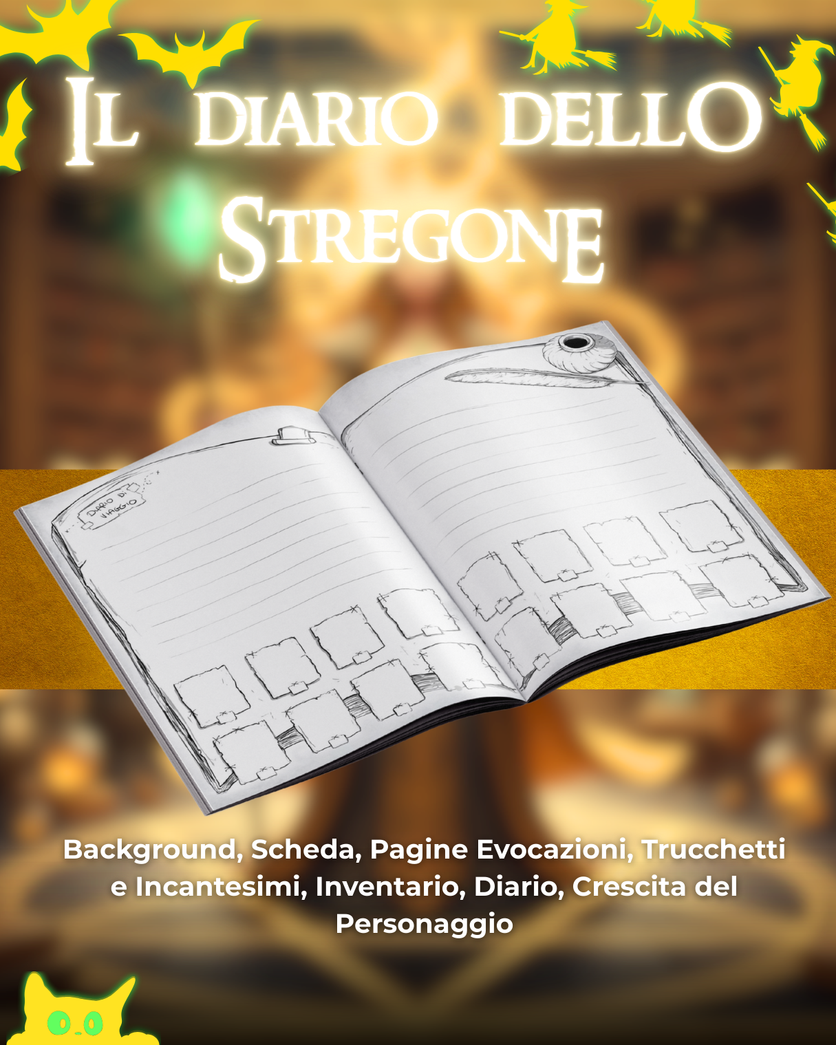 Diario dello Stregone DELUXE - Edizione Illustrazione a Colori & Pagine Uniche "Stregone" - Compatibile Versione 5e