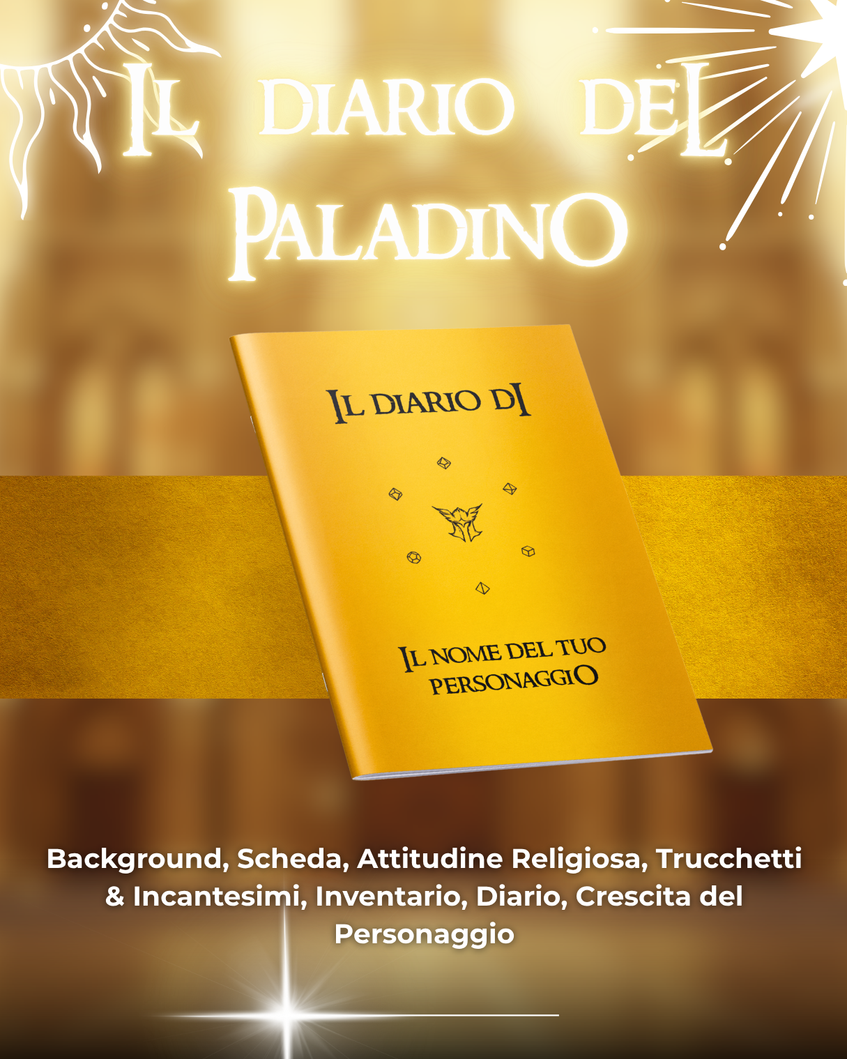 Diario del Paladino DELUXE - Edizione Illustrazione a Colori & Pagine Uniche "Paladino" - Compatibile Versione 5e