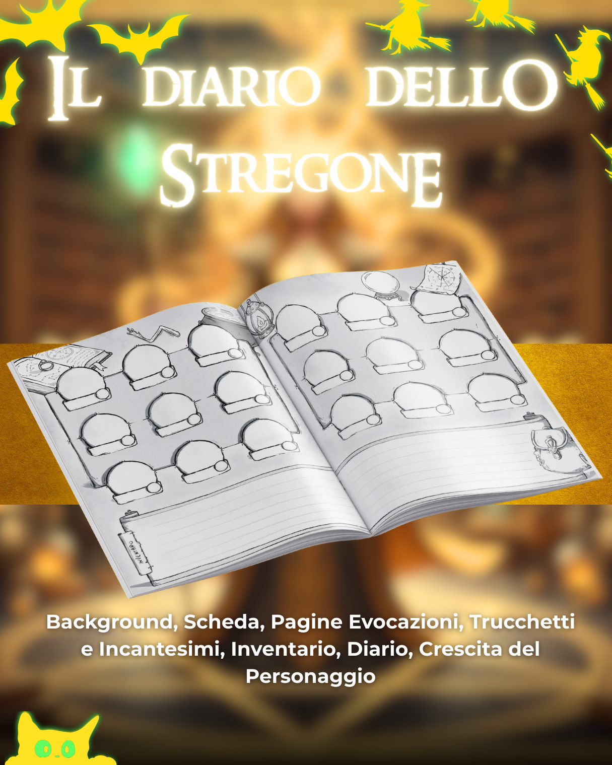 Diario dello Stregone DELUXE - Edizione Illustrazione a Colori & Pagine Uniche "Stregone" - Compatibile Versione 5e