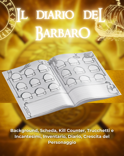Diario del Barbaro DELUXE - Edizione Illustrazione a Colori & Pagine Uniche "Barbaro" - Compatibile Versione 5e