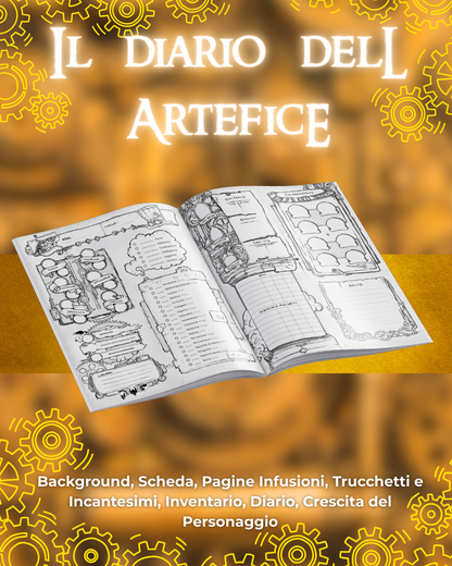Diario dell'Artefice DELUXE - Edizione Illustrazione a Colori & Pagine Uniche "Artefice" - Compatibile Versione 5e