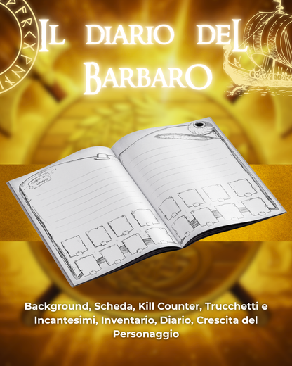 Diario del Barbaro DELUXE - Edizione Illustrazione a Colori & Pagine Uniche "Barbaro" - Compatibile Versione 5e