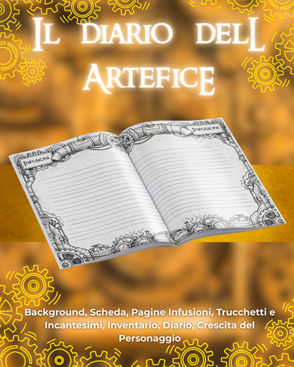 Diario dell'Artefice DELUXE - Edizione Illustrazione a Colori & Pagine Uniche "Artefice" - Compatibile Versione 5e