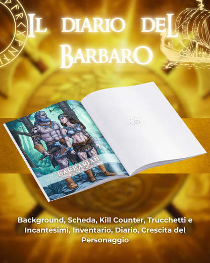Diario del Barbaro DELUXE - Edizione Illustrazione a Colori & Pagine Uniche "Barbaro" - Compatibile Versione 5e