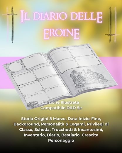 Diario Delle Eroine (DELUXE) - Edizione Illustrazione - Compatibile Versione 5e