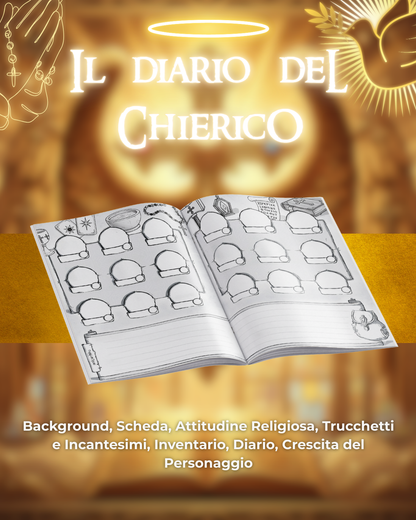Diario del Chierico DELUXE - Edizione Illustrazione a Colori & Pagine Uniche "Chierico" - Compatibile Versione 5e