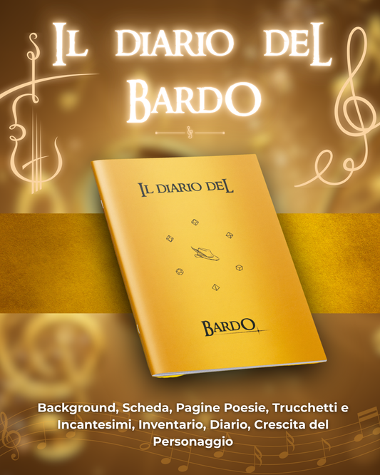 Diario del Bardo DELUXE - Edizione Illustrazione a Colori & Pagine Uniche "Bardo" - Compatibile Versione 5e