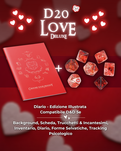 D20 LOVE Diario DELUXE - Edizione Illustrazione a Colori - Compatibile Versione 5e