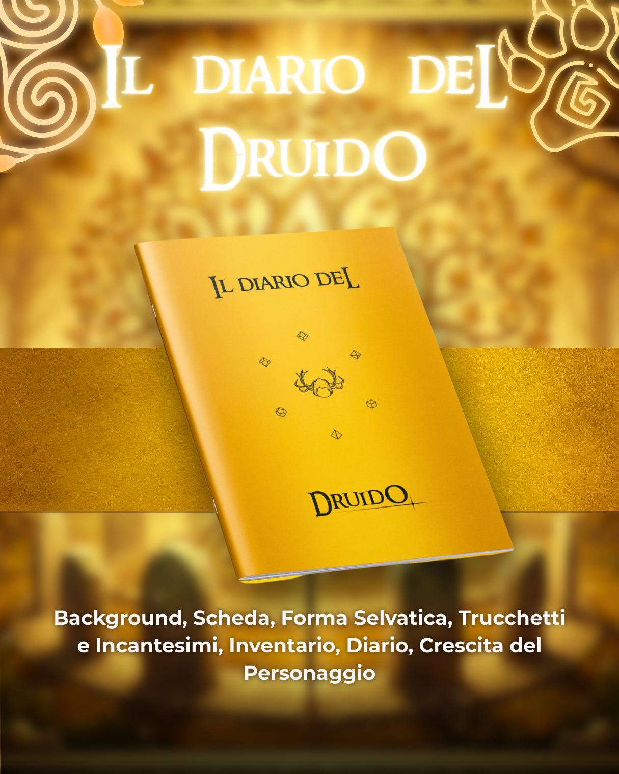 Diario del Druido DELUXE - Edizione Illustrazione a Colori & Pagine Uniche "Druido" - Compatibile Versione 5e