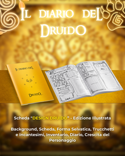 Diario del Druido DELUXE - Edizione Illustrazione a Colori & Pagine Uniche "Druido" - Compatibile Versione 5e