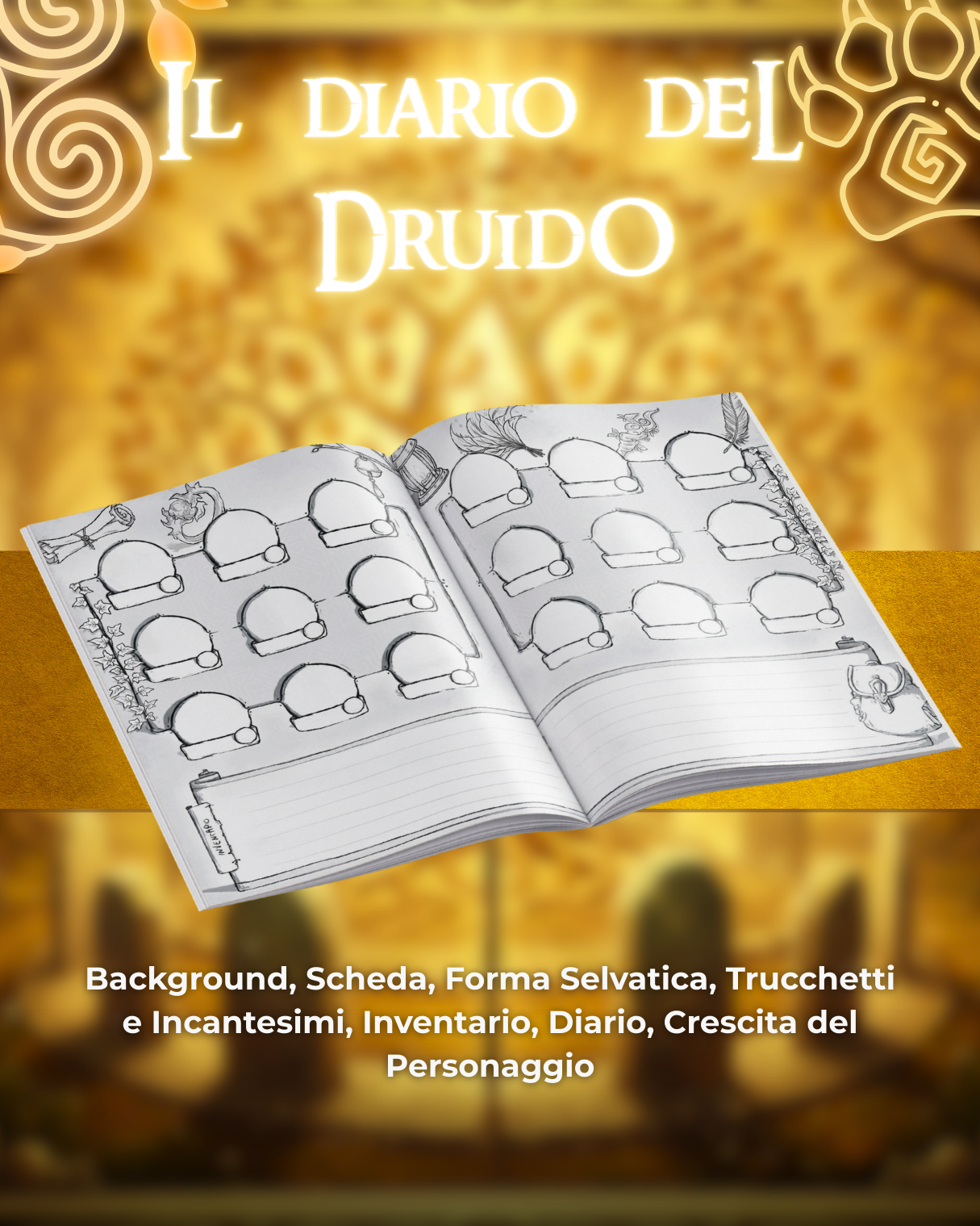 Diario del Druido DELUXE - Edizione Illustrazione a Colori & Pagine Uniche "Druido" - Compatibile Versione 5e