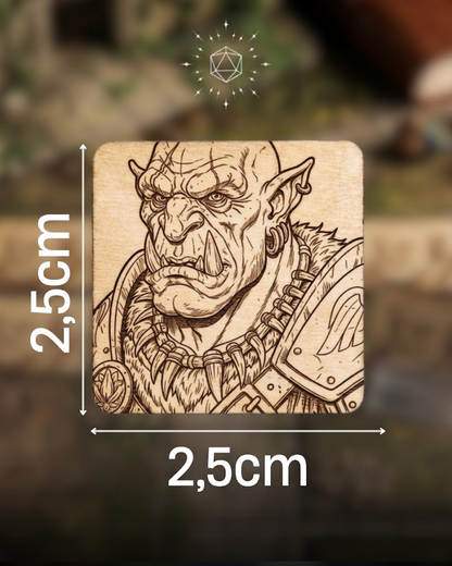 L'Orda HOB Goblin: Set 8 Token "Battle-Ready" (2,5 cm) in Legno Naturale