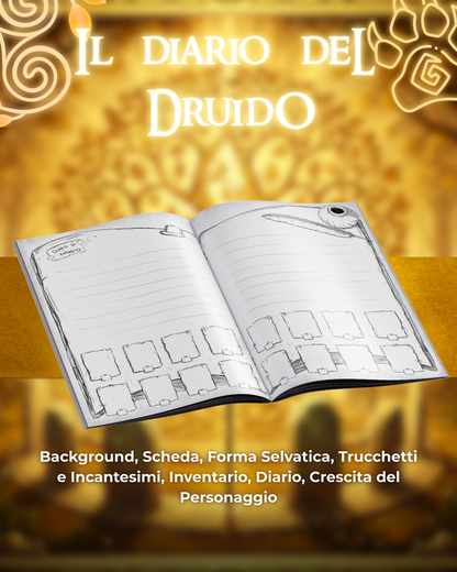 Diario del Druido DELUXE - Edizione Illustrazione a Colori & Pagine Uniche "Druido" - Compatibile Versione 5e