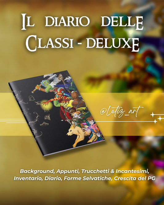 Diario dell'Avventura DELUXE (Senza Classe) - Edizione Copertina Illustrata da @Letiz_Art - Compatibile Versione 5e