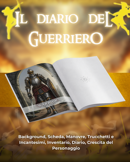 Diario del Guerriero DELUXE - Edizione Illustrazione a Colori & Pagine Uniche "Guerriero" - Compatibile Versione 5e