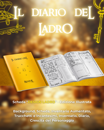 Diario del Ladro DELUXE - Edizione Illustrazione a Colori & Pagine Uniche "Ladro" - Compatibile Versione 5e