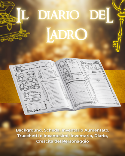 Diario del Ladro DELUXE - Edizione Illustrazione a Colori & Pagine Uniche "Ladro" - Compatibile Versione 5e