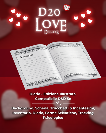D20 LOVE Diario DELUXE - Edizione Illustrazione a Colori - Compatibile Versione 5e