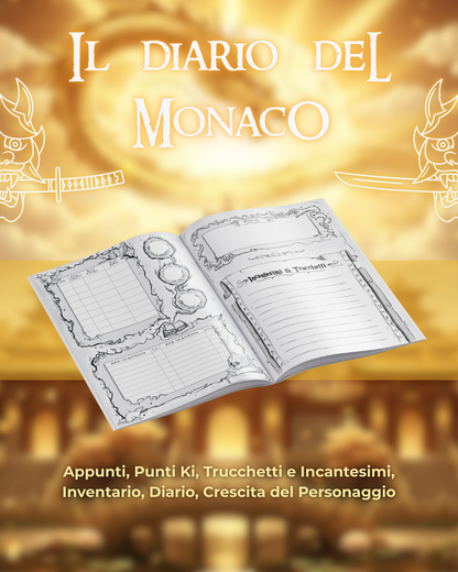 Diario del Monaco DELUXE - Edizione Illustrazione a Colori & Pagine Uniche "Monaco" - Compatibile Versione 5e
