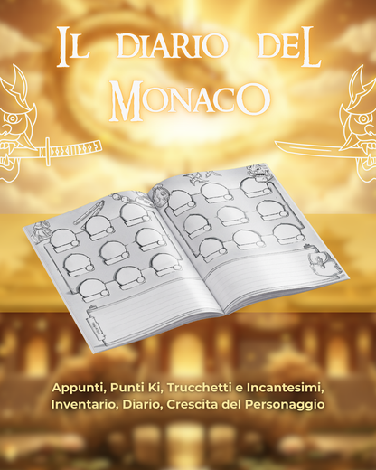 Diario del Monaco DELUXE - Edizione Illustrazione a Colori & Pagine Uniche "Monaco" - Compatibile Versione 5e