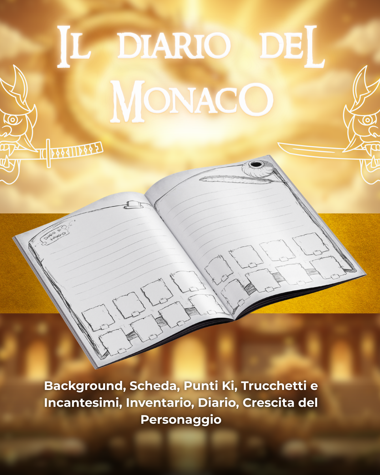 Diario del Paladino DELUXE - Edizione Illustrazione a Colori & Pagine Uniche "Monaco" - Compatibile Versione 5e