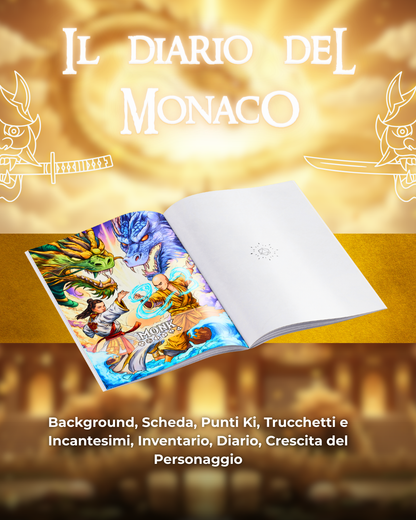 Diario del Paladino DELUXE - Edizione Illustrazione a Colori & Pagine Uniche "Monaco" - Compatibile Versione 5e