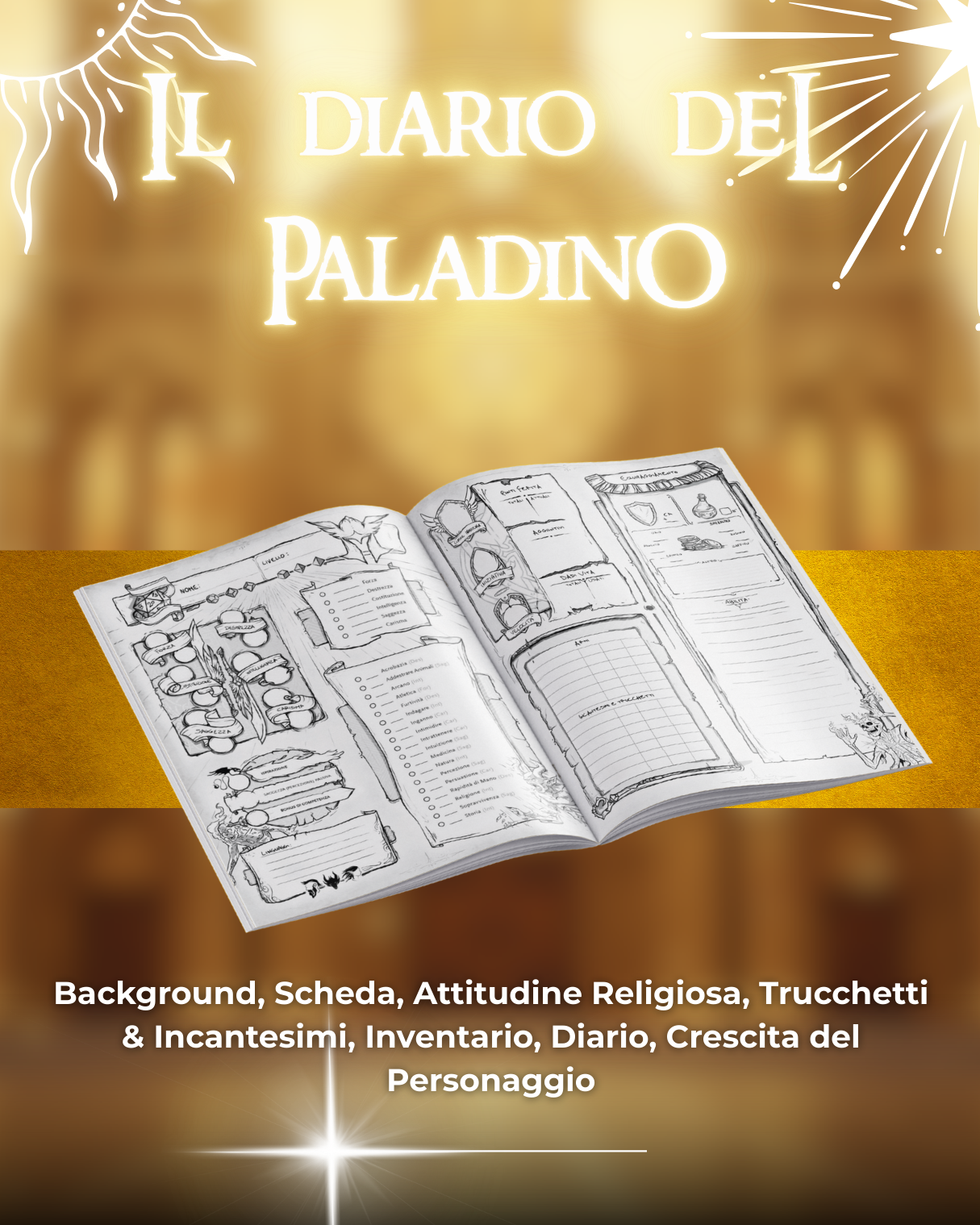 Diario del Paladino DELUXE - Edizione Illustrazione a Colori & Pagine Uniche "Paladino" - Compatibile Versione 5e
