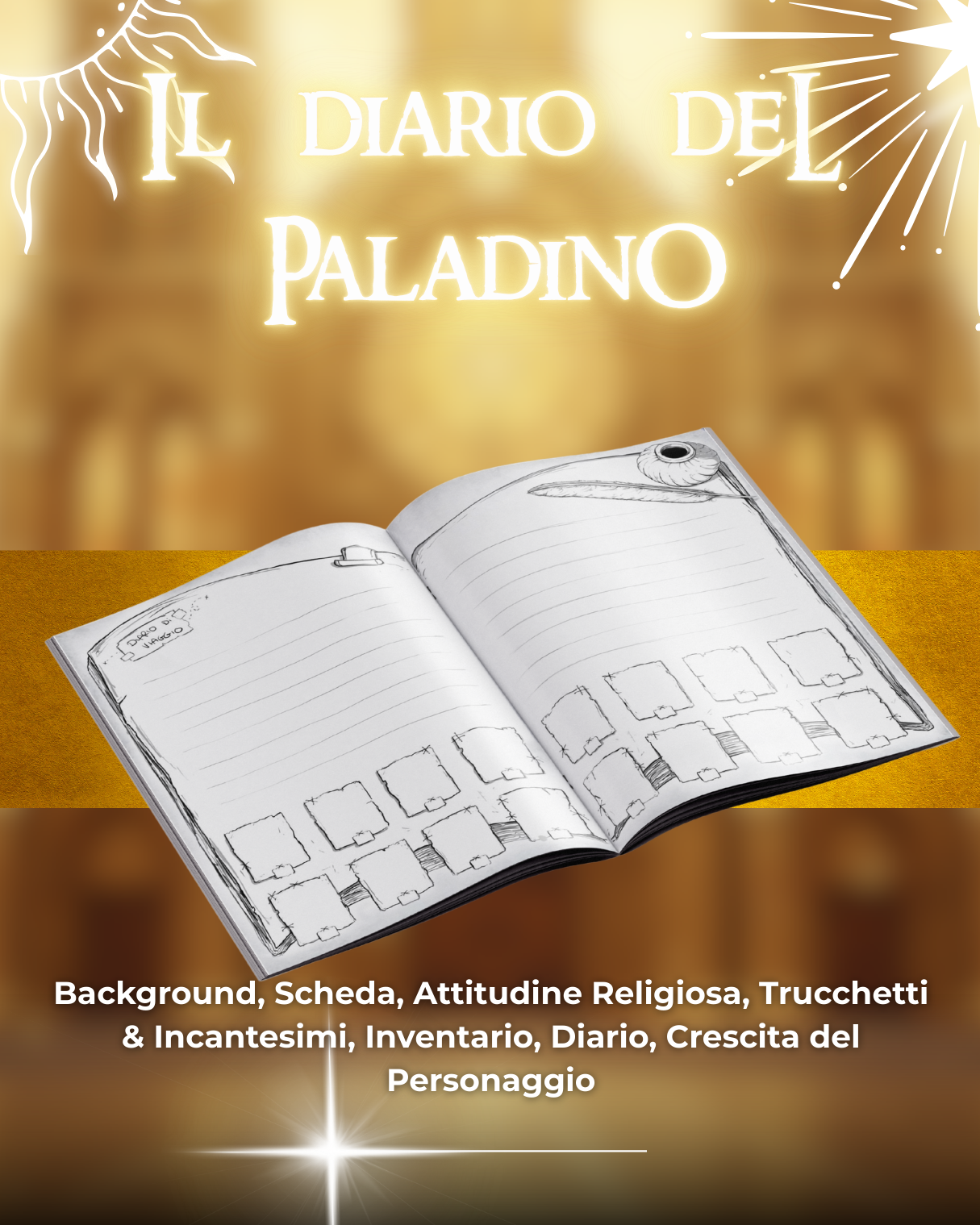 Diario del Paladino DELUXE - Edizione Illustrazione a Colori & Pagine Uniche "Paladino" - Compatibile Versione 5e