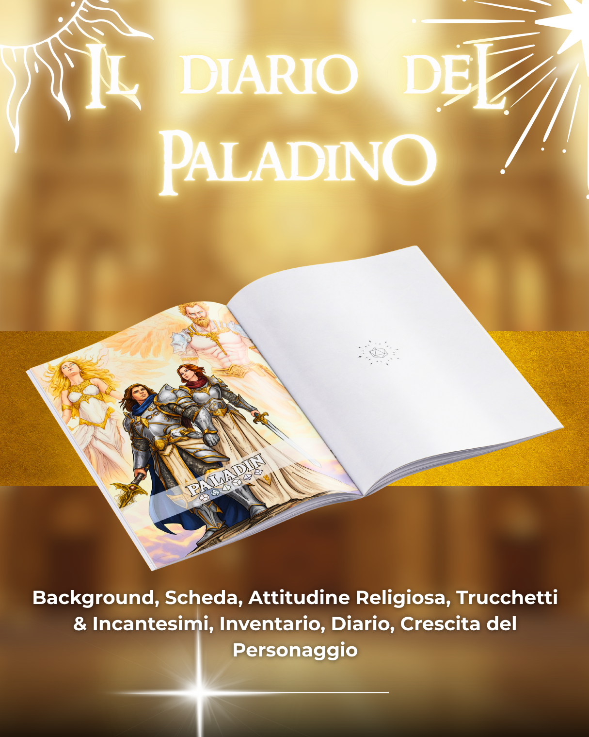 Diario del Paladino DELUXE - Edizione Illustrazione a Colori & Pagine Uniche "Paladino" - Compatibile Versione 5e
