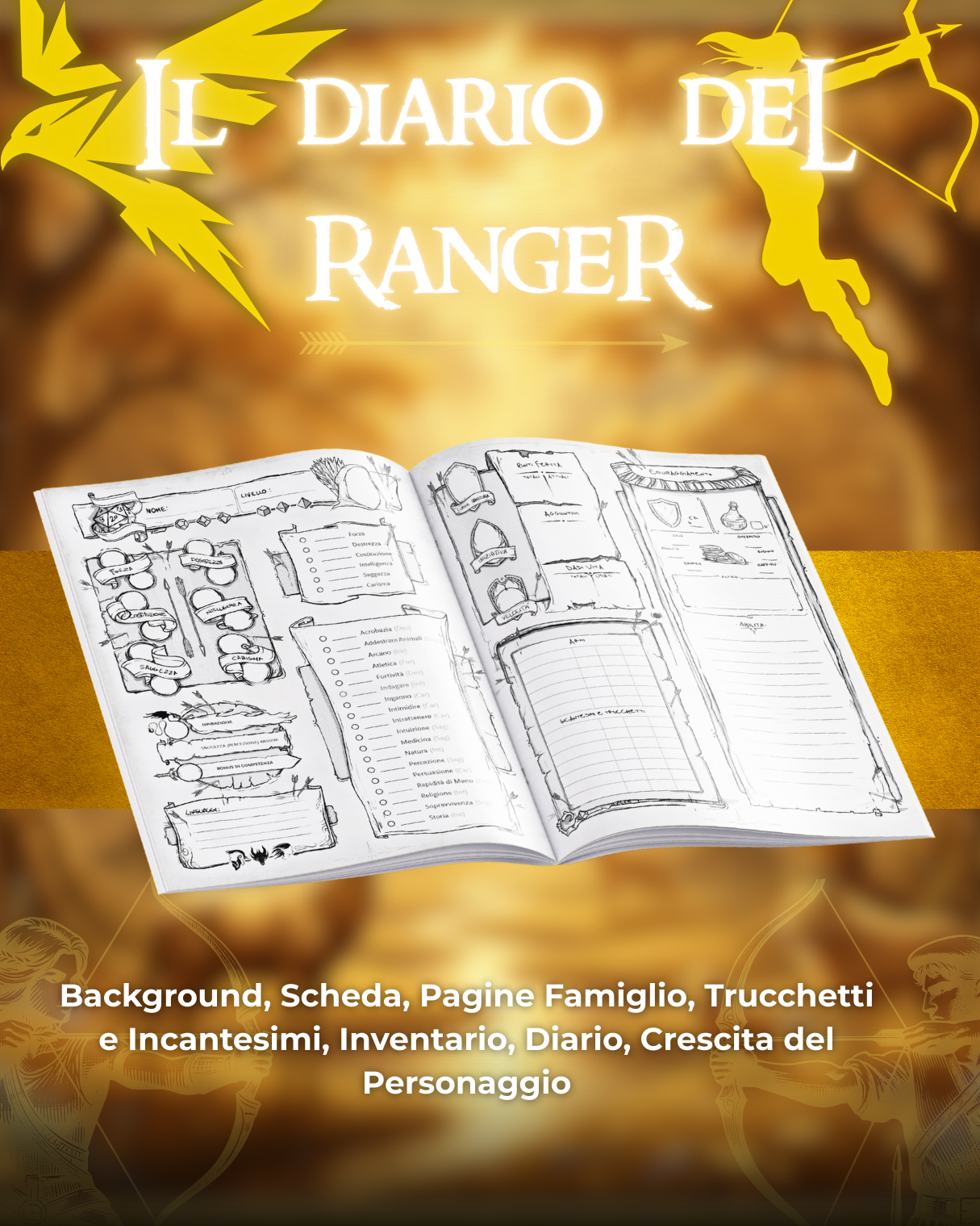 Diario del Ranger DELUXE - Edizione Illustrazione a Colori & Pagine Uniche "Ranger" - Compatibile Versione 5e