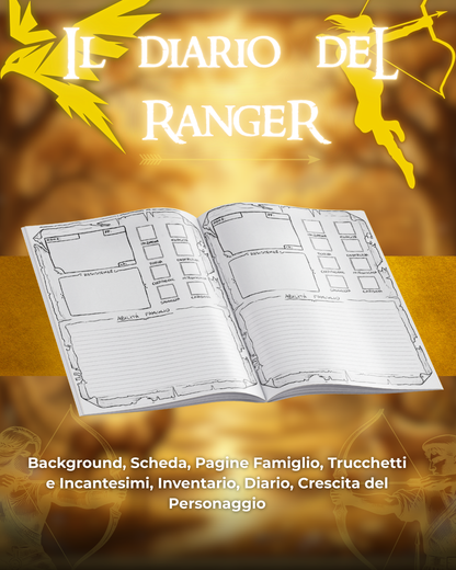 Diario del Ranger DELUXE - Edizione Illustrazione a Colori & Pagine Uniche "Ranger" - Compatibile Versione 5e