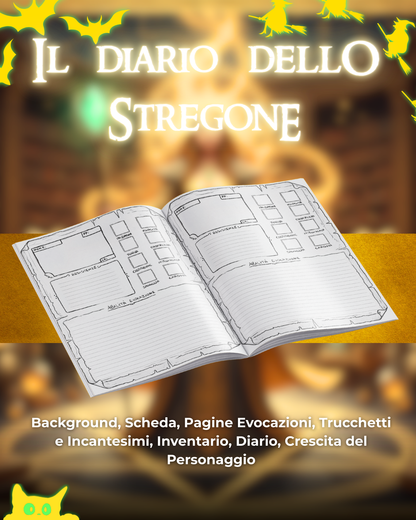 Diario dello Stregone DELUXE - Edizione Illustrazione a Colori & Pagine Uniche "Stregone" - Compatibile Versione 5e