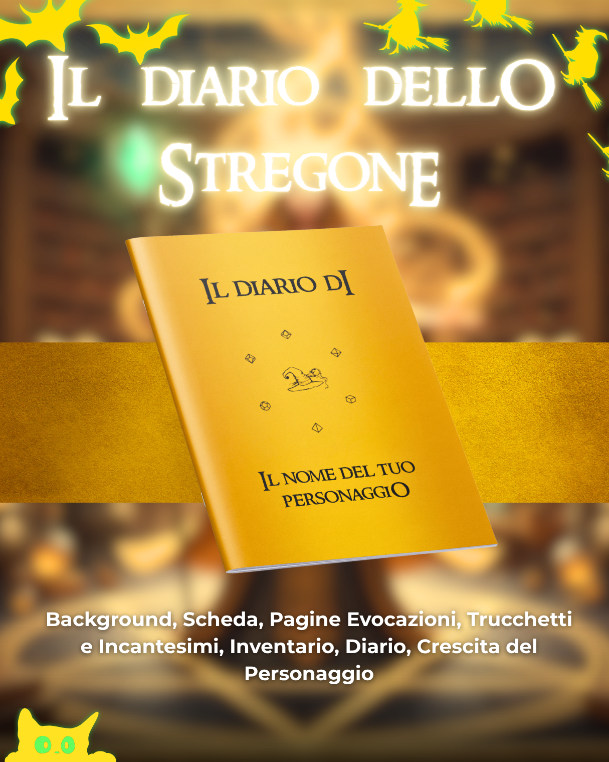 Diario dello Stregone DELUXE - Edizione Illustrazione a Colori & Pagine Uniche "Stregone" - Compatibile Versione 5e