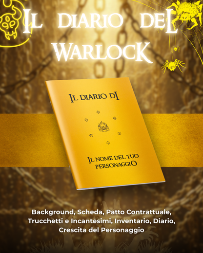 Diario del Warlock DELUXE - Edizione Illustrazione a Colori & Pagine Uniche "Warlock" - Compatibile Versione 5e