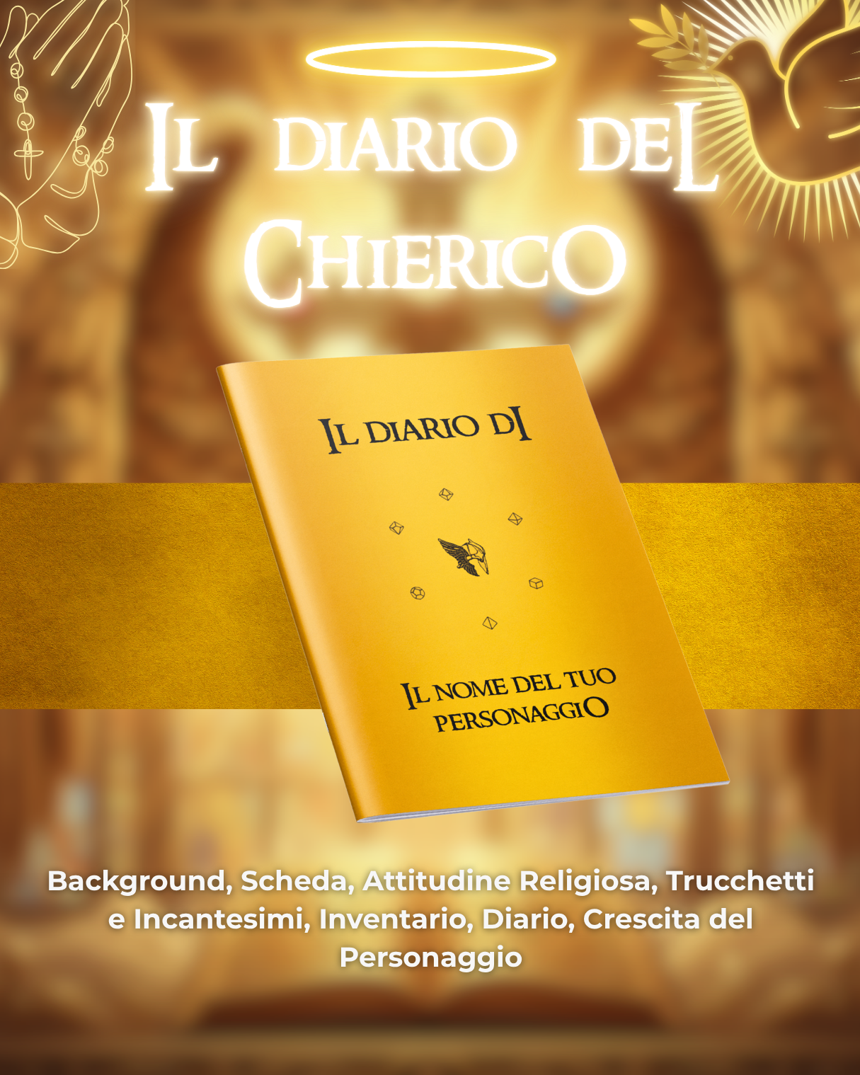 Diario del Chierico DELUXE - Edizione Illustrazione a Colori & Pagine Uniche "Chierico" - Compatibile Versione 5e