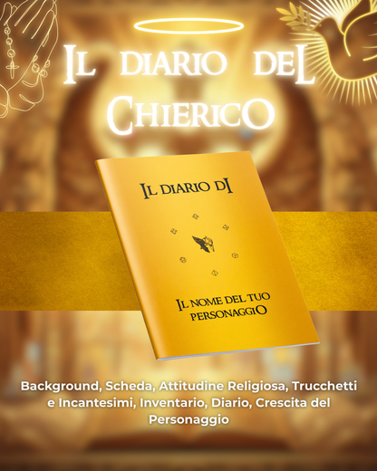 Diario del Chierico DELUXE - Edizione Illustrazione a Colori & Pagine Uniche "Chierico" - Compatibile Versione 5e