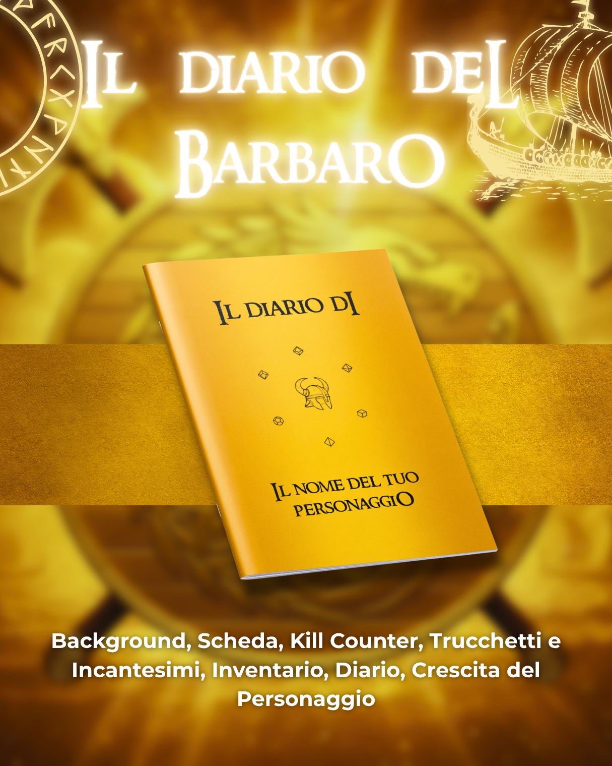 Diario del Barbaro DELUXE - Edizione Illustrazione a Colori & Pagine Uniche "Barbaro" - Compatibile Versione 5e