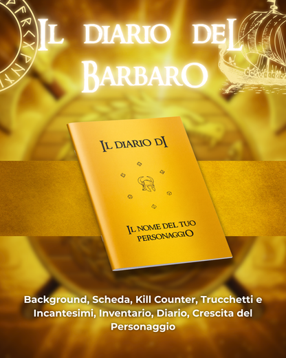 Diario del Barbaro DELUXE - Edizione Illustrazione a Colori & Pagine Uniche "Barbaro" - Compatibile Versione 5e
