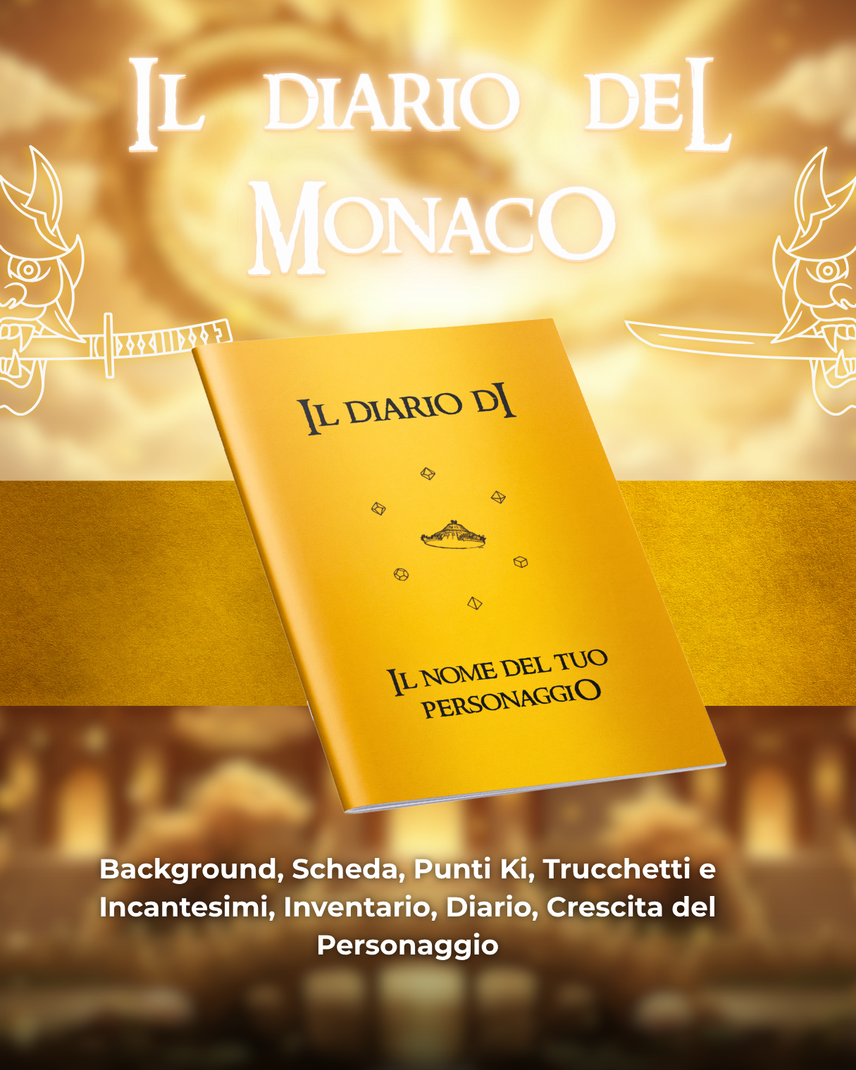 Diario del Paladino DELUXE - Edizione Illustrazione a Colori & Pagine Uniche "Monaco" - Compatibile Versione 5e
