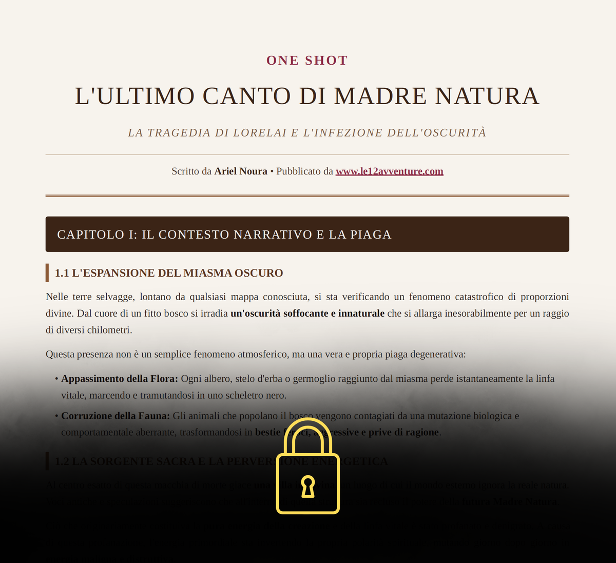 ONE-SHOT: L'ultimo Canto di Madre Natura | UTILIZZABILE IN MAKE A MASTER (9 Illustrazioni originali NO AI, 5 Mappe, 1 PDF)