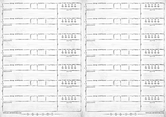Tieni traccia dei tuoi incantesimi e trucchetti durante le sessioni di D&D 5e. Perfetto da stampare e usare al tavolo!