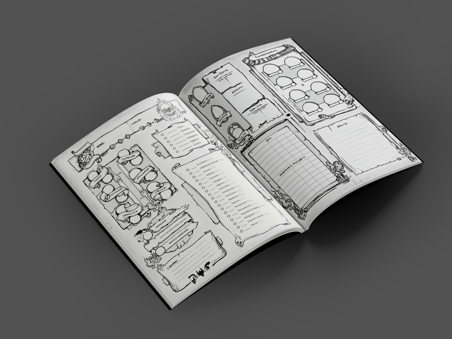 Il Diario Del Warlock: Scheda "Design Warlock", Appunti, Trucchetti e Incantesimi, Inventario, Diario, Forme Selvatiche - Edizione Illustrata - Compatibile Versione 5e